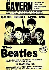 The Beatles The Cavern Club Liverpool 12th April 1963 Vintage Concert Poster Reproduction