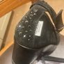 Marco Moreo Milano Black Swede Wedged Platform Shoes with ankle strap and lovely diamante detailS on toe and heels - Size 38 Image 4