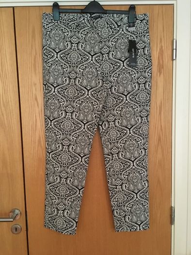 Soft Jacquard Trousers Black & White Damask 18