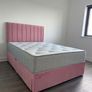 King size beds vertical lined headboard range of colors available Image 3