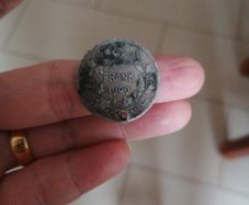 1909 Belgium Silver Two Frank Coin