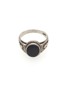Vintage 925 Sterling Silver Black Onyx Signet Style Ring