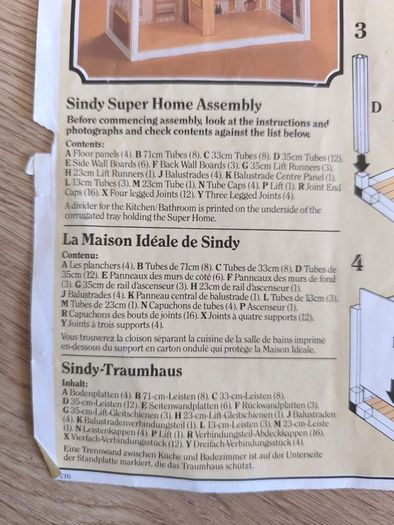 Vintage Pedigree Sindy Super Home Dolls House Set With Instructions