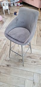 High Stool x4 - Grey Suede