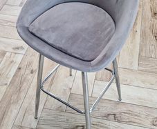 High Stool x4 - Grey Suede