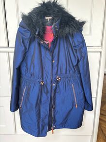 Ted Baker metallic navy parka