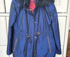 Ted Baker metallic navy parka