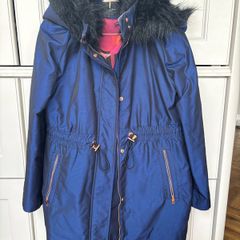 Ted Baker metallic navy parka