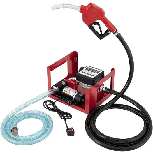 40L Diesel Fuel Transfer Pump, 300W Self-Priming Oil Pump with Automatic Meter Counter, Heating Oil & Diesel Suction Pump