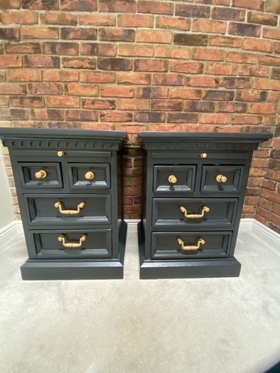 Pair of Rustic Mexican Pine Bedside Lockers