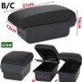 Armrest Box For Toyota For Aqua For Prius C Armrest Storage Box Dedicated Retrofit Parts Interior Accessories Car Armrests(B Black white 3USB) Image 2