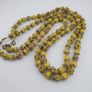 Antique Venetian Style Yellow Skunk & Trade Glass Beads Necklace Image 7