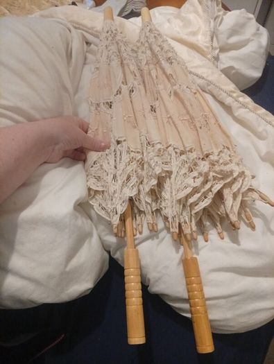 Vintage twin umbrellas