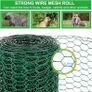 NEW SALE | 0.4m x 5m Chicken Wire Mesh Roll, Anti-rust Galvanised Wire Mesh Roll, 25mm Hole Size Chicken Wire Mesh Fence with Gloves, Pliers and Zip Ties for Chicken, Rabbit, Dog, Cat, Rats, Fox, Badger Image 2