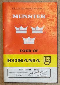 Very Rare 1982 Munster Tour of Romania Official Souvenir Programme