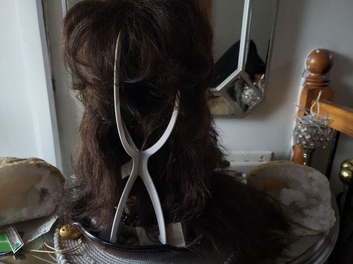 Real hair wig and stand