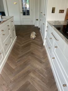 Smoked oiled oak engineered wood floor 14 sqm
