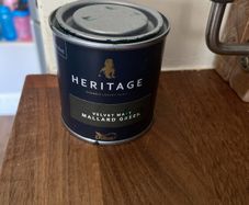 Dulux heritage velvet Matt Mallard Green paint sample