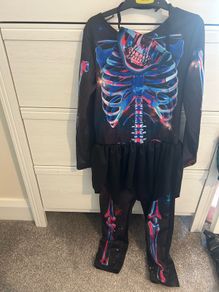 6-8y girl Skeleton costume and mask