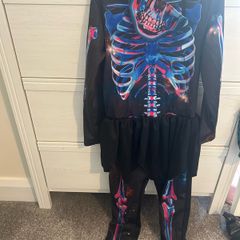 6-8y girl Skeleton costume and mask