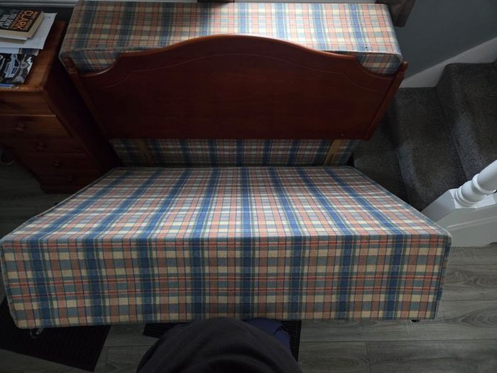 Double bed base and headboard