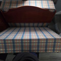 Double bed base and headboard