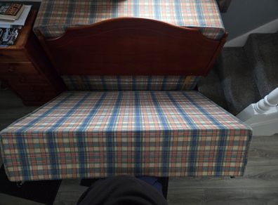Double bed base and headboard