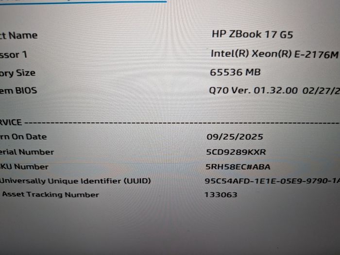 HP Zbook 17 G5