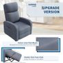 Recliner Armchair for Adults, Hand Push Fabric Recliner Armchair with Adjustable Leg Rest, High-Density Padding & Side Pocket - PU Leather Sofa Lounge Home Living Room Image 5