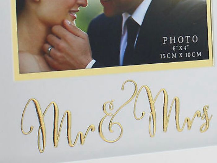 Always and Forever MR AND MRS Gold Words Wedding Photo Frame
