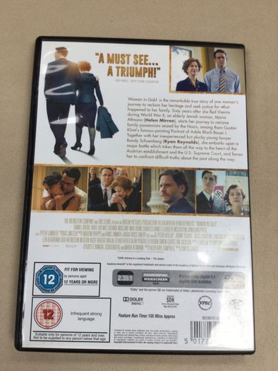 Woman In Gold Rare Dvd Ww2 History