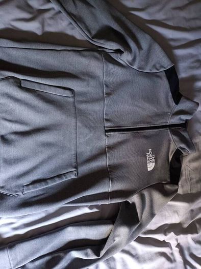 Grey North face half zip top