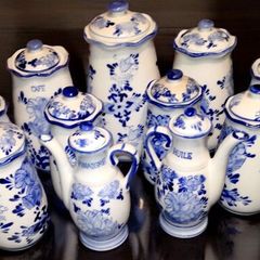 Handpainted antique Delft kitchen set