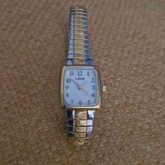 lorus quartz ladies two tone white dial expander