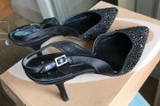Gina Black Embellished Heels