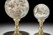 Crystal Quartz Spheres On Custom Stands - Mineral Form