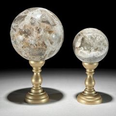 Crystal Quartz Spheres On Custom Stands - Mineral Form