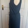 Knee-length blue denim dress Image 5