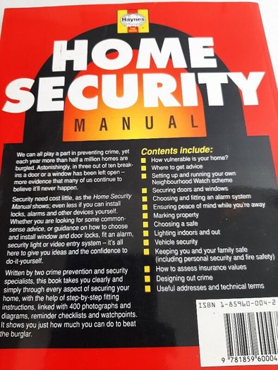 Home security manual Haynes vintage