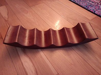 Curved Shesham Wood Tabletop Wine Bottle Rack/Holder