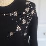 Primark Black Embellished Knit Jumper Crystal Detail Soft Winter Sweater S Image 2