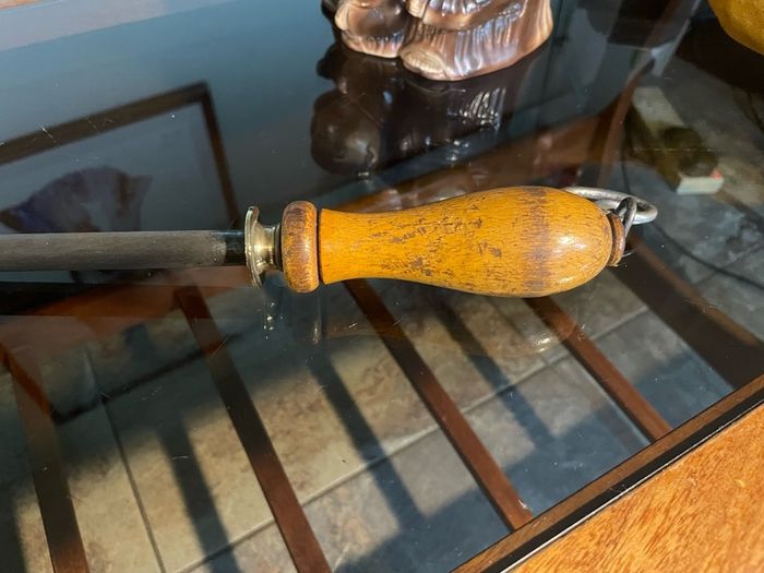 Vintage Sheffield Cast Steel Chef or Butchers Knife Sharpening Steel