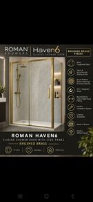 Roman haven6 brushed brass sliding door and side panel all sizes see below for pricing