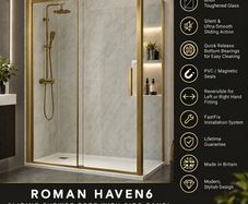 Roman haven6 brushed brass sliding door and side panel all sizes see below for pricing
