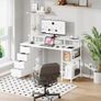 Computer Desk with 4 Drawers & Power Outlets USB Type-C Port, Monitor Stand Storage Shelves Image 6