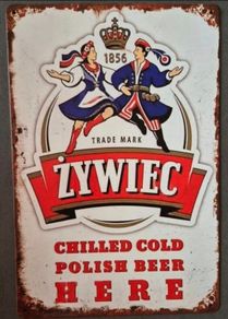 Vintage Style  Metal Sign. Zywiec, Polish beer advertisement.