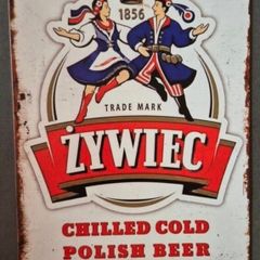 Vintage Style  Metal Sign. Zywiec, Polish beer advertisement.