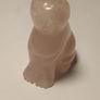 Carved Cat Figurine in Rose Quartz Stone Image 3