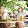 Wooden picnic table and two benches Garden foldable table Image 3