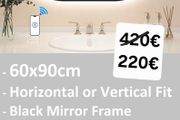 LED Bathroom Mirror Oval 60x90cm Bluetooth Speakers Antiifog Demister